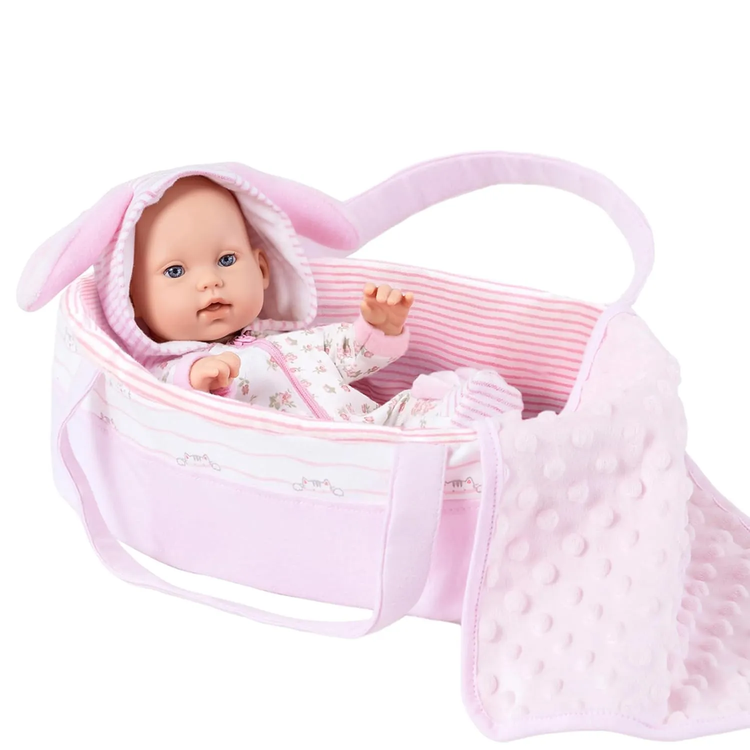 12" Girl Baby Dolls Bunny Theme Adoption Realistic Alive Dolls Carrier Bass