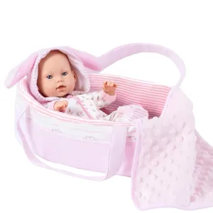 12" Girl Baby Dolls Bunny Theme Adoption Realistic Alive Dolls Carrier Bass