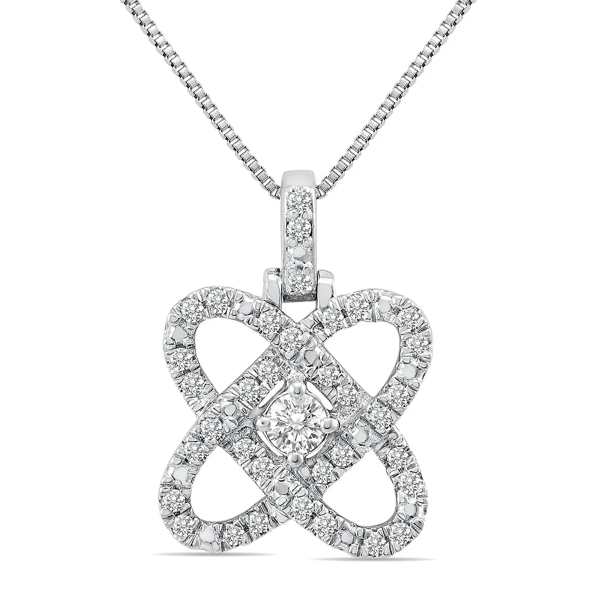 1/4 Ctw Natural Diamond Butterfly Love Pendant In .925 Sterling Silver