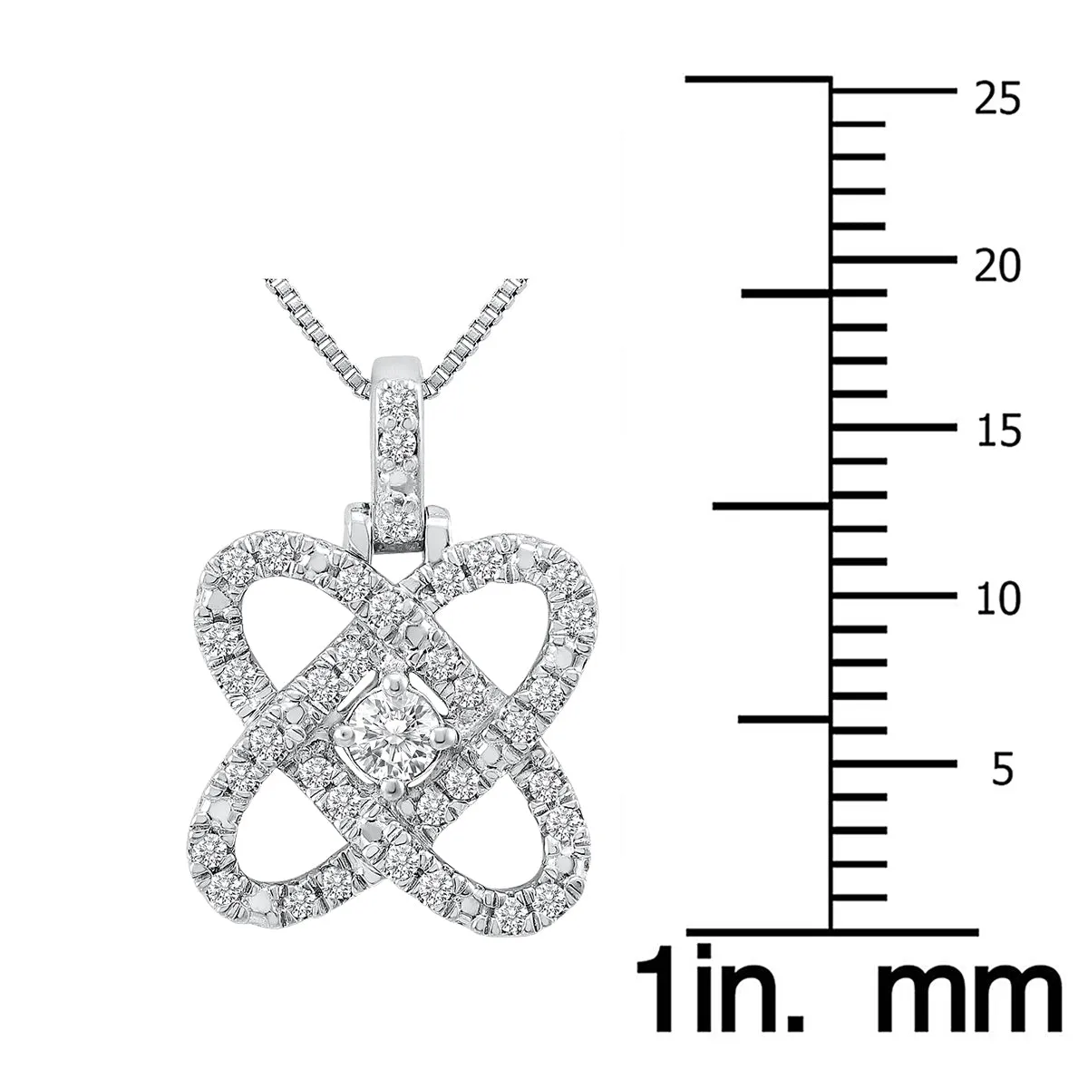 1/4 Ctw Natural Diamond Butterfly Love Pendant In .925 Sterling Silver