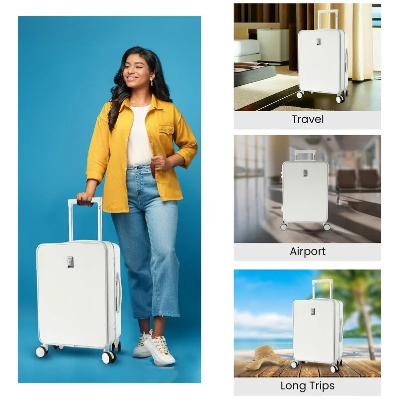 20 inch Trolley Bag with 3D-360 Degree Wheels | TSA Approved Locks | 39 Liters | White