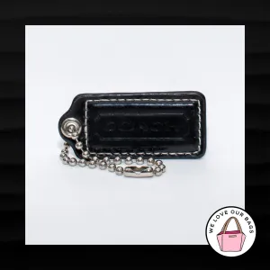2.25" Medium COACH BLACK PATENT LEATHER KEY FOB BAG CHARM KEYCHAIN HANGTAG