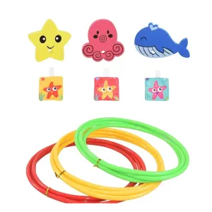 27-Piece Diving Toys Set for Kids Underwater Floating Pool Toys Diving Thru Rings Swimming Training Supplies