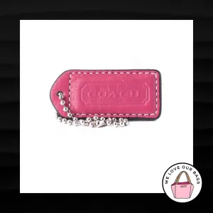 2" Medium COACH PINK TAN LEATHER KEY FOB BAG CHARM KEYCHAIN HANGTAG TAG