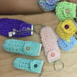 3 Mini Purse Key Chain / Lipstick cozy / Bag Key Chain / Miniature Bag Keyring