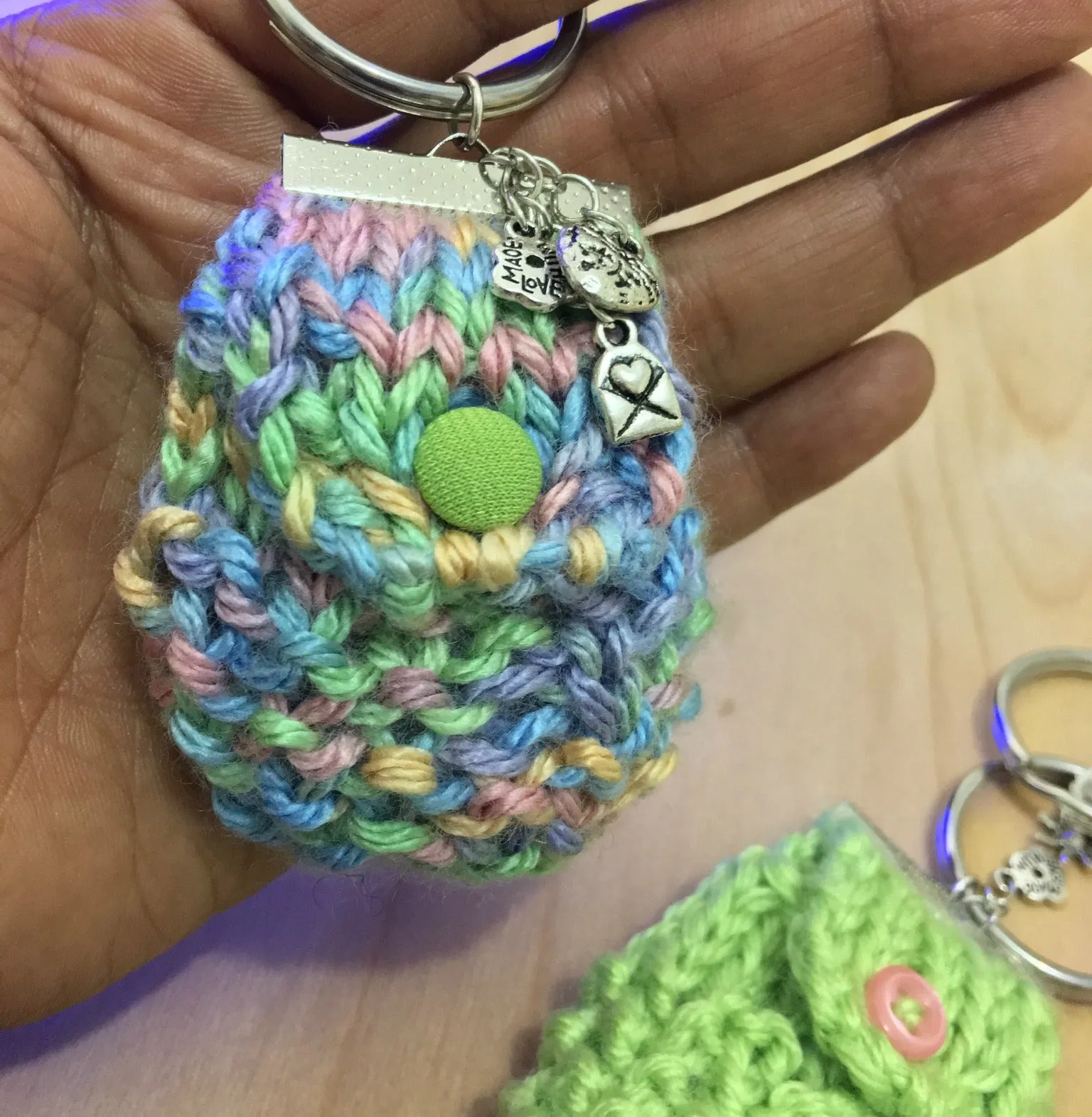 3 Mini Purse Key Chain / Lipstick cozy / Bag Key Chain / Miniature Bag Keyring