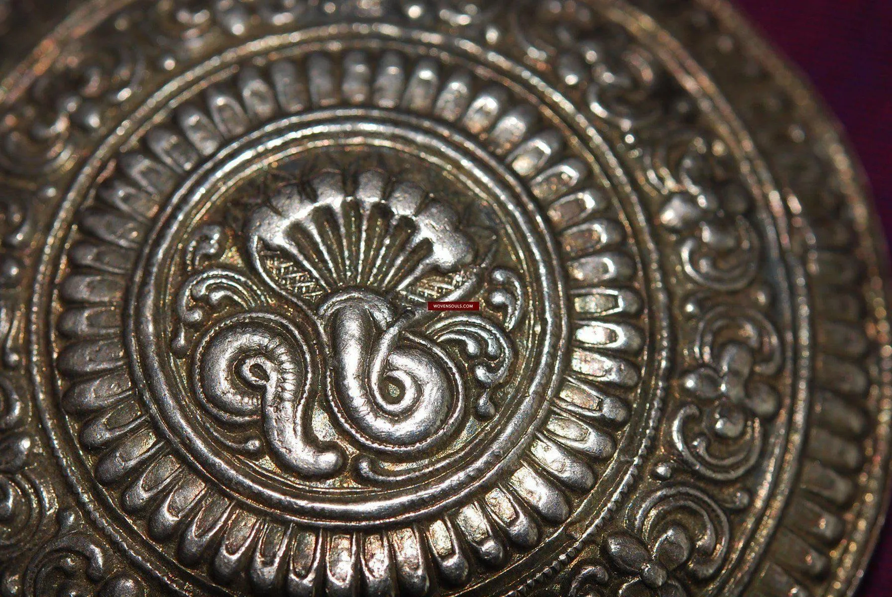 357  Large Old Silver Hair Ornament for Bun