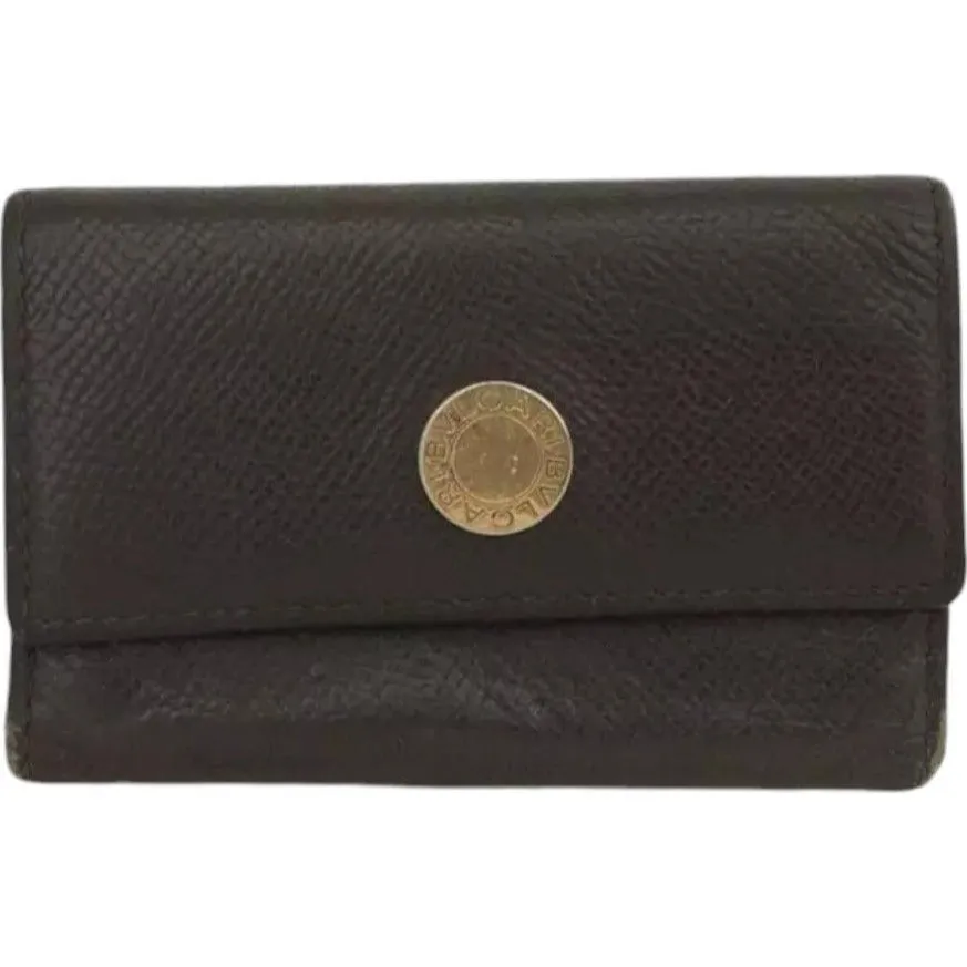 587111AP (V6) Bvlgari Key Case Classico 6 Ring Brown Leather