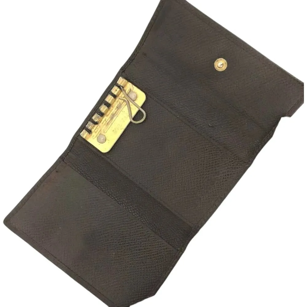 587111AP (V6) Bvlgari Key Case Classico 6 Ring Brown Leather