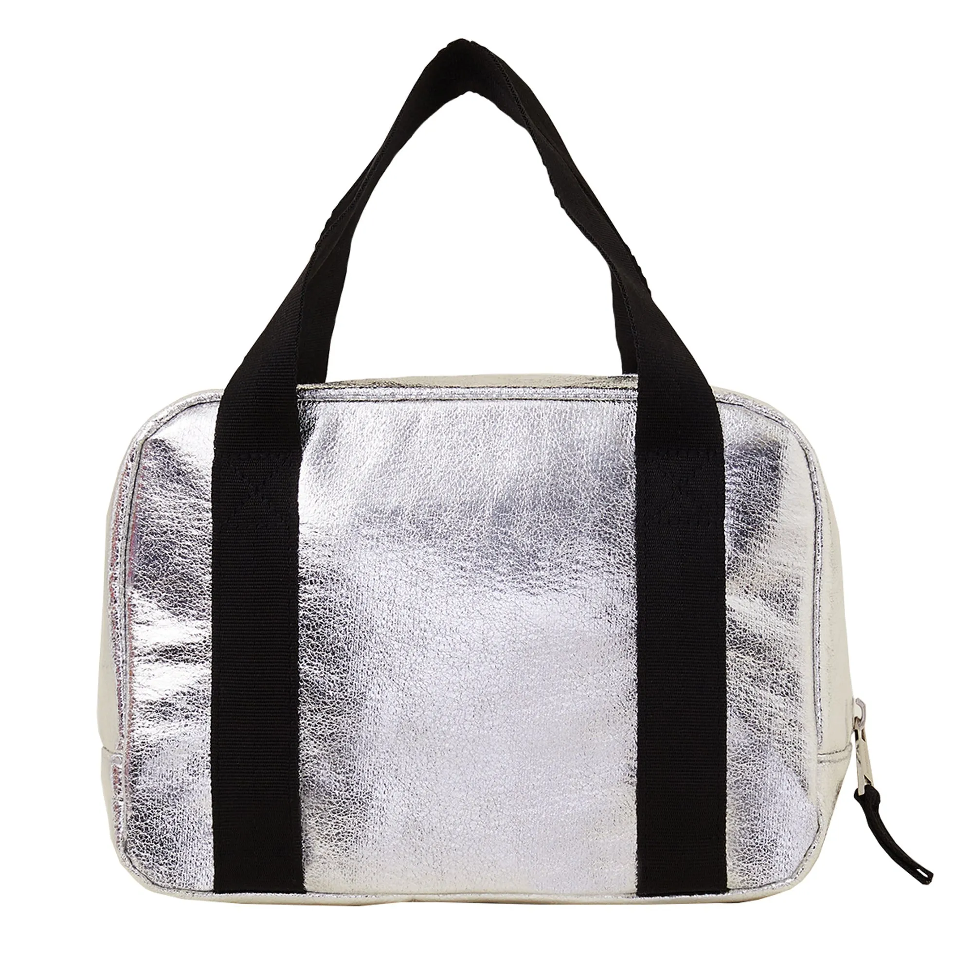 Accessorize London Women's Silver Metallic Lunch Bag