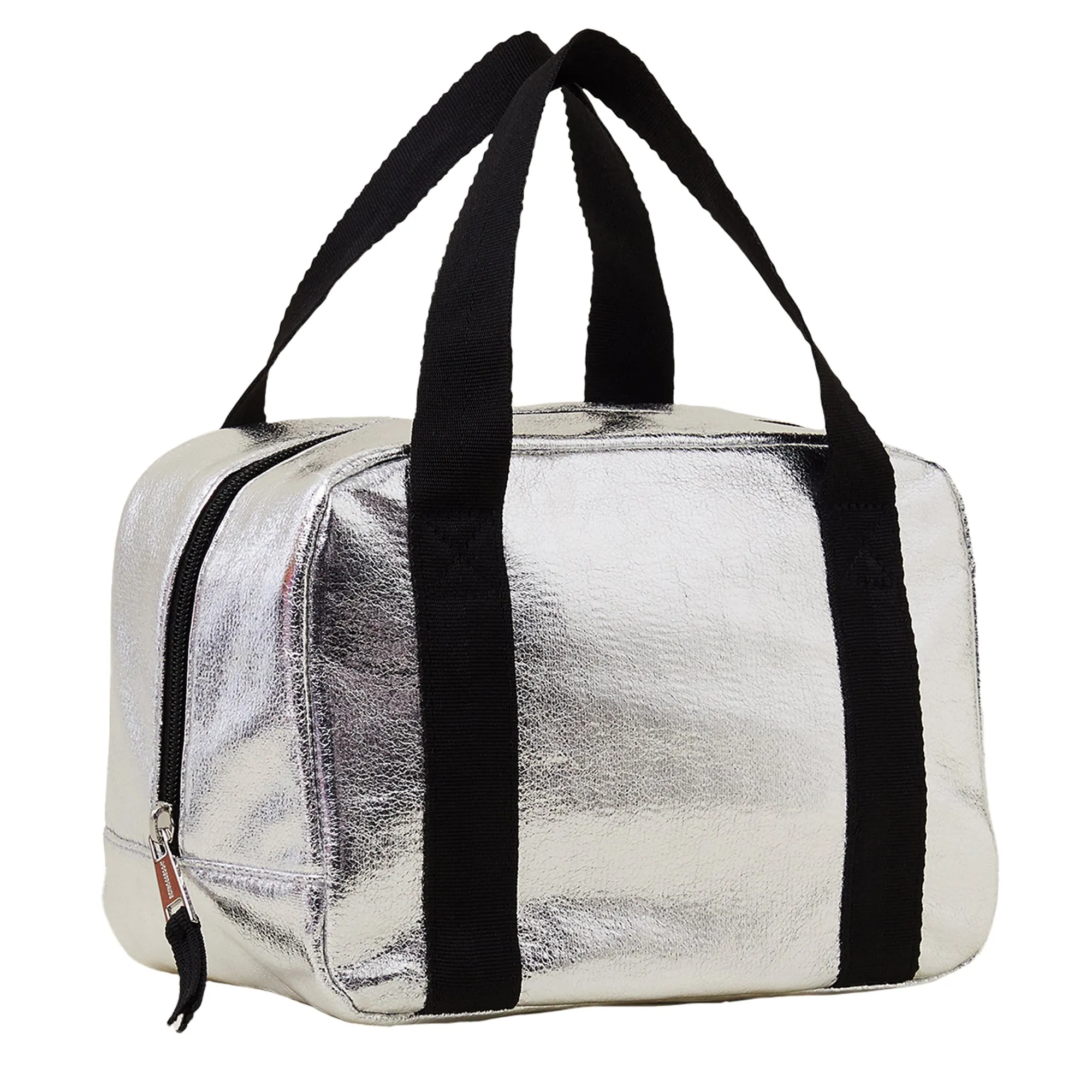 Accessorize London Women's Silver Metallic Lunch Bag