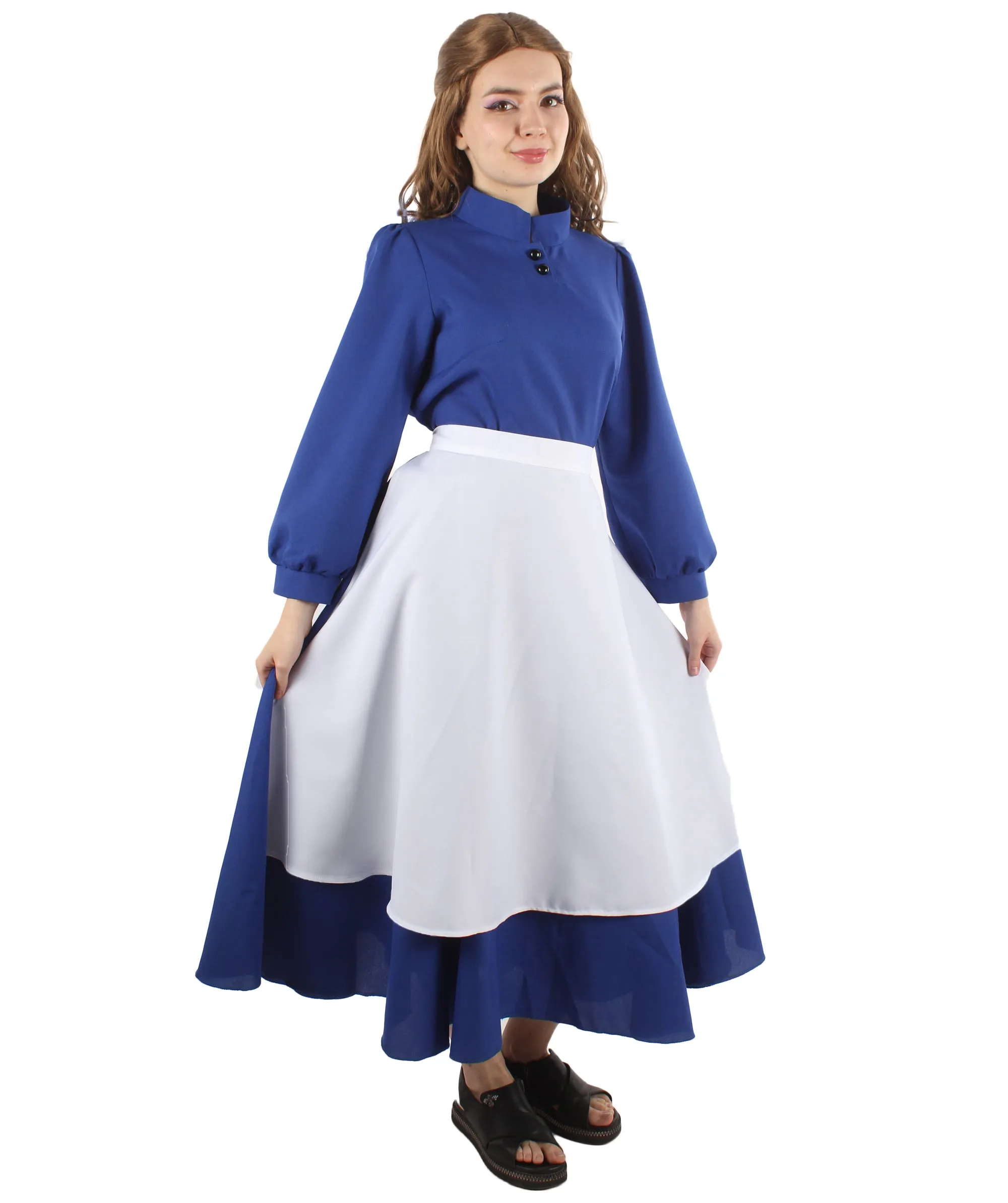 Adult Women's Blue Maid Dress with Apron Costume | Blue and White Cosplay costume