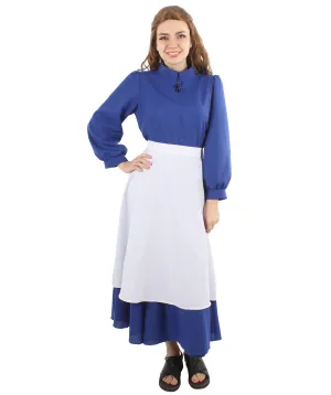 Adult Women's Blue Maid Dress with Apron Costume | Blue and White Cosplay costume