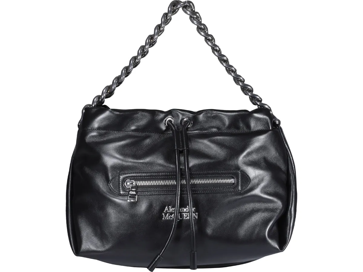 Alexander McQueen Logo Detailed Drawstring Shoulder Bag