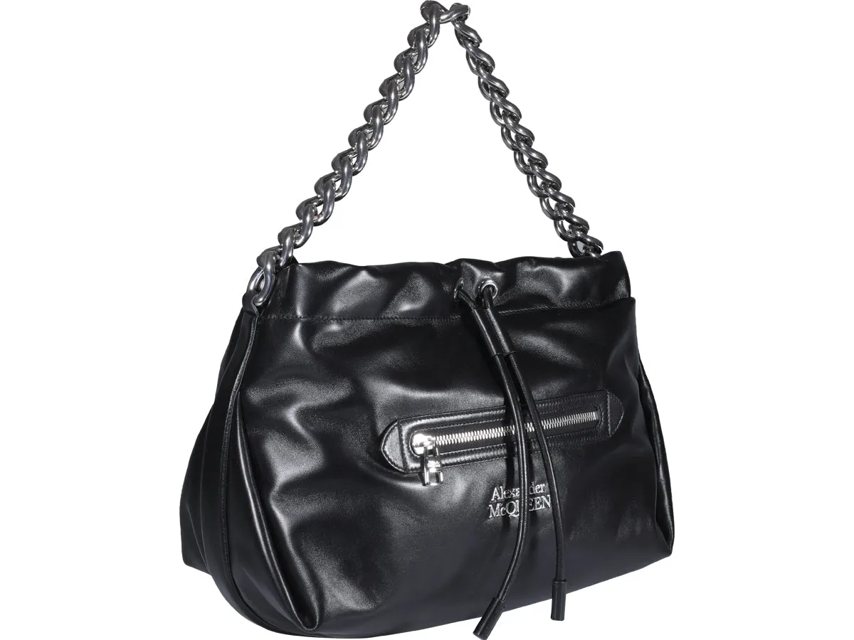 Alexander McQueen Logo Detailed Drawstring Shoulder Bag
