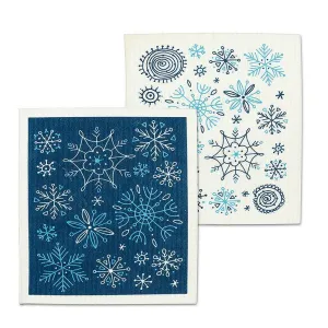 Allover Snowflakes Swedish Dish Cloths-Set of 2