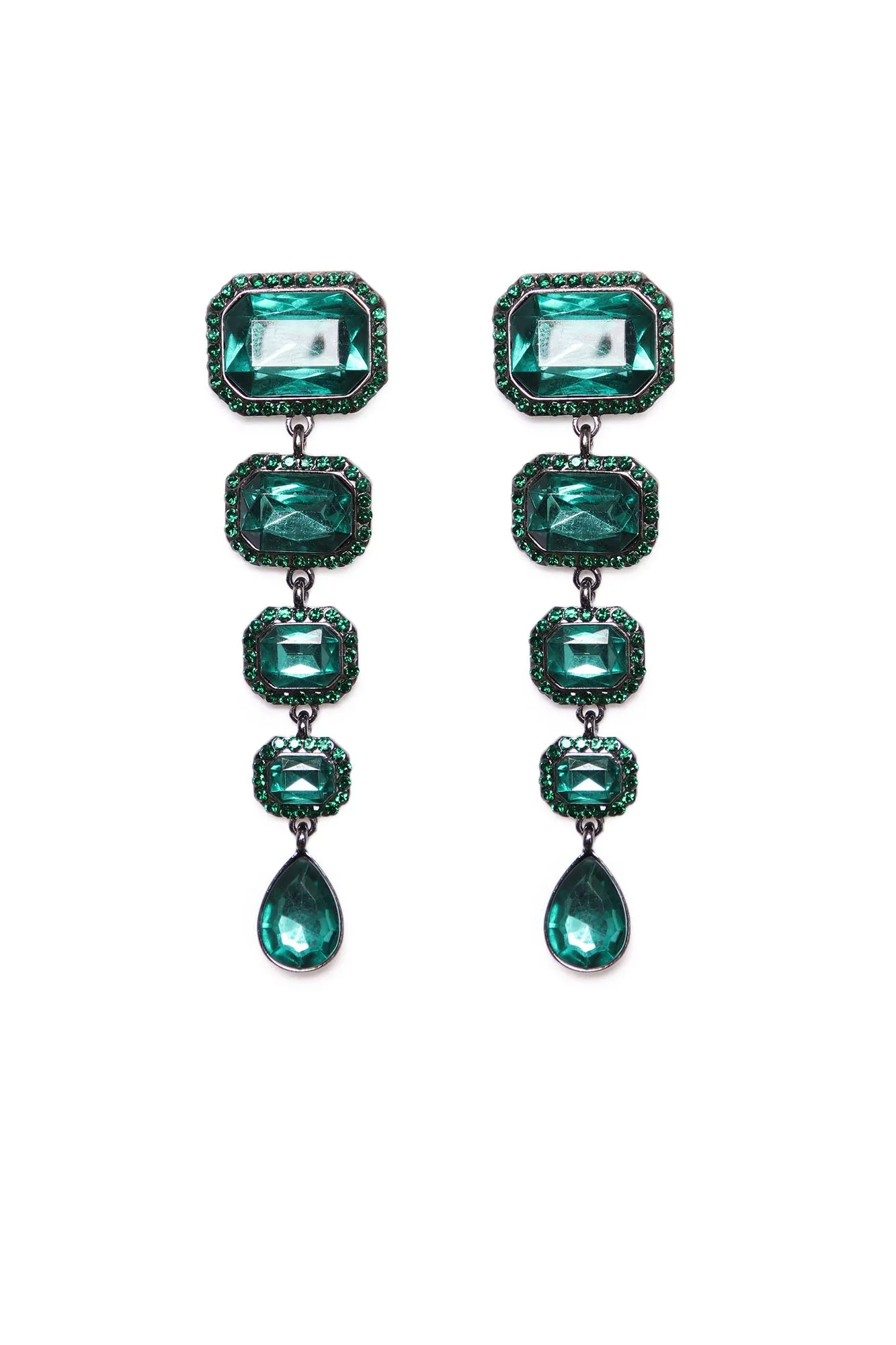 Always Glamorous Drop Earrings - Green
