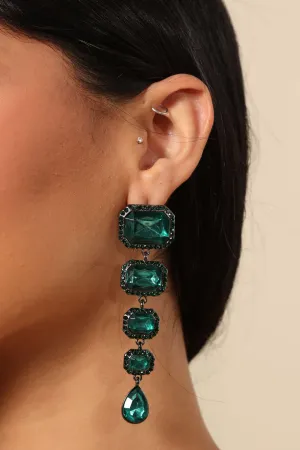 Always Glamorous Drop Earrings - Green
