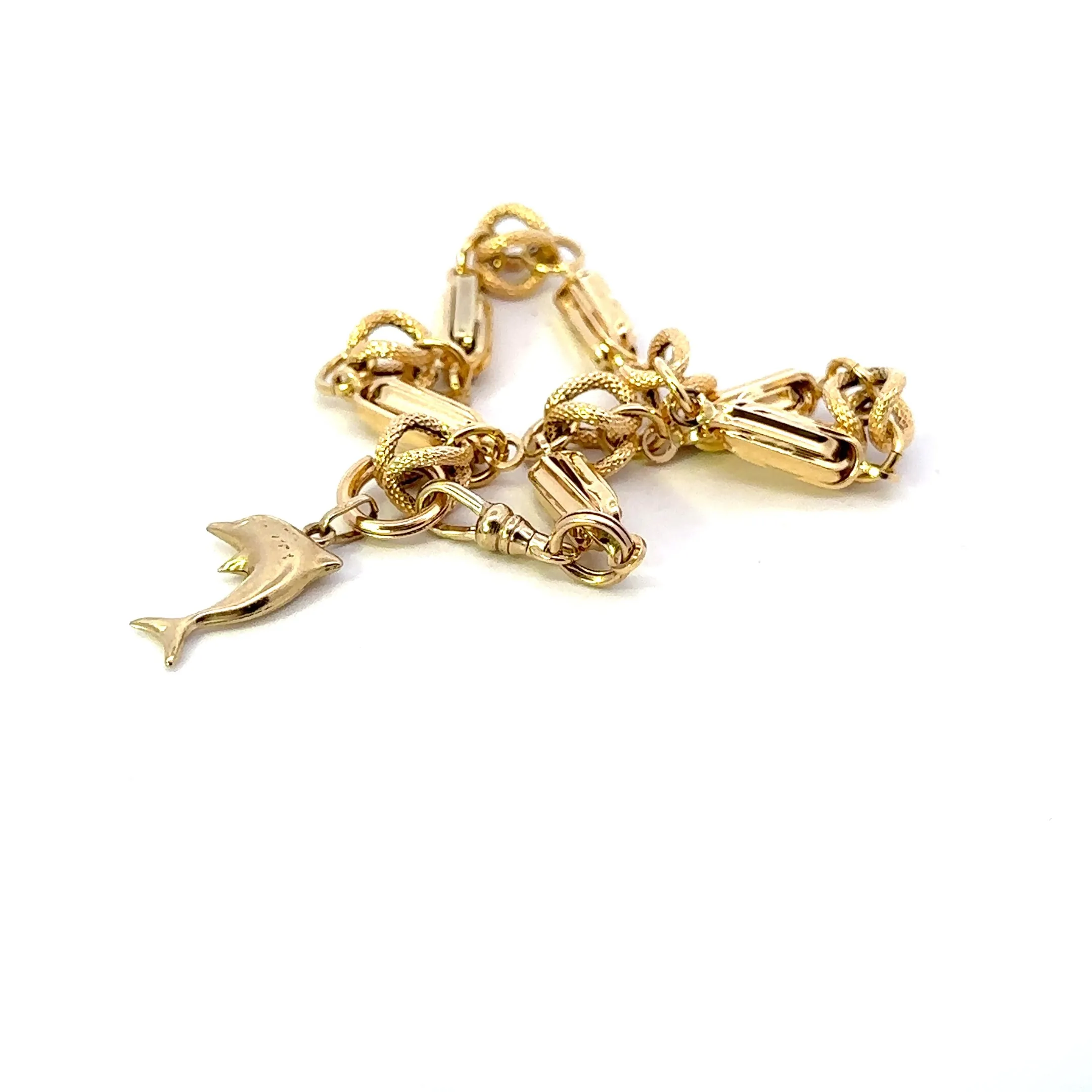 An Exquisite Gold Bracelet with Dolphin Charm, that's Beyond Ordinary!