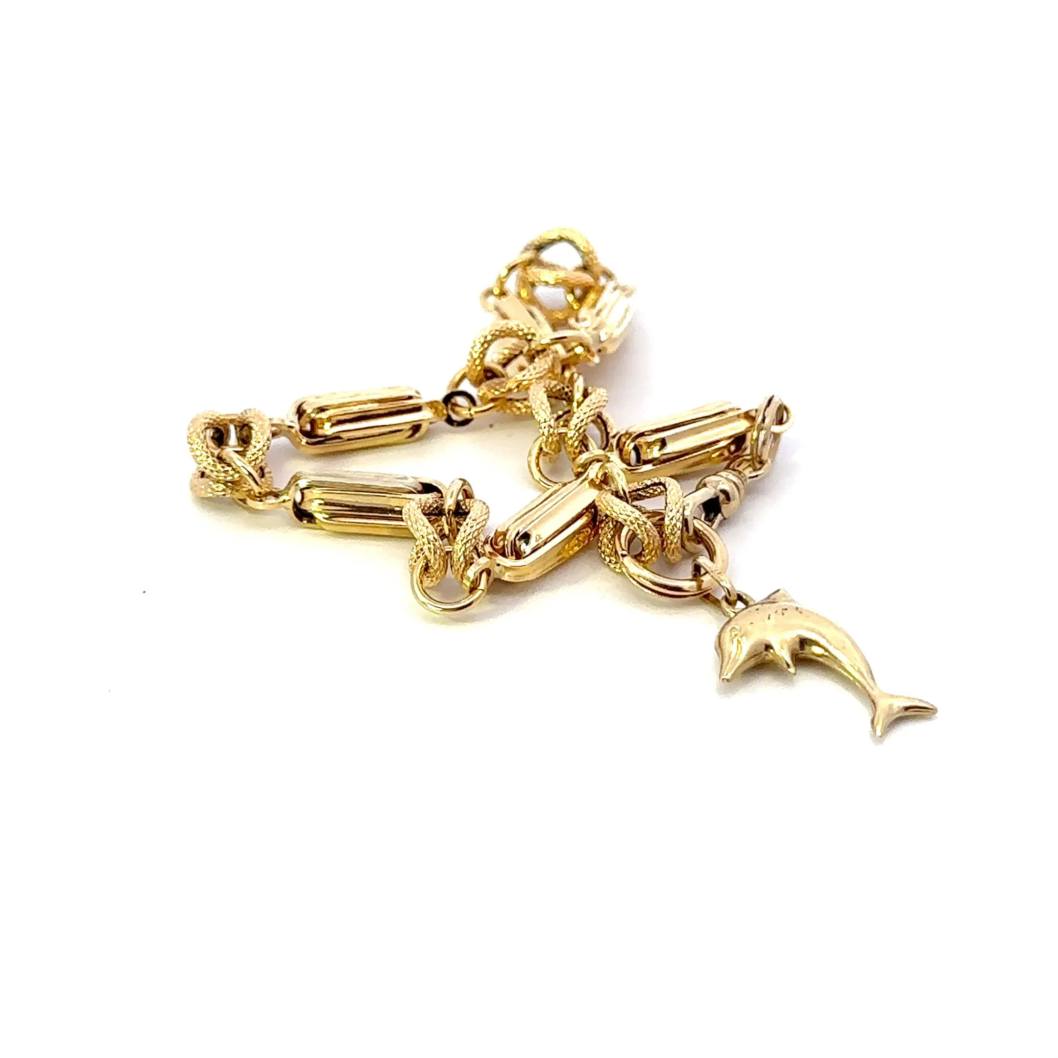 An Exquisite Gold Bracelet with Dolphin Charm, that's Beyond Ordinary!