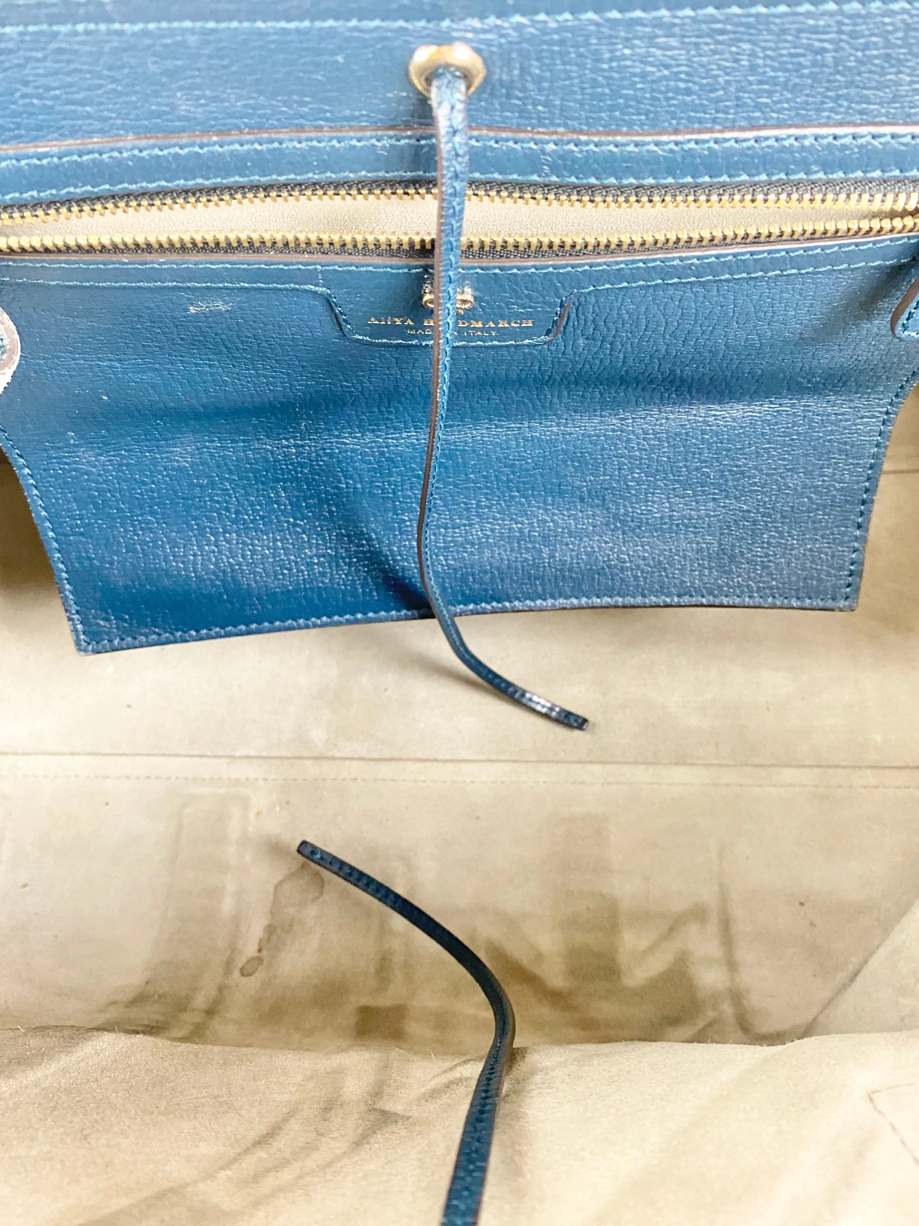 Anya Hindmarch Blue Leather Highway Bag