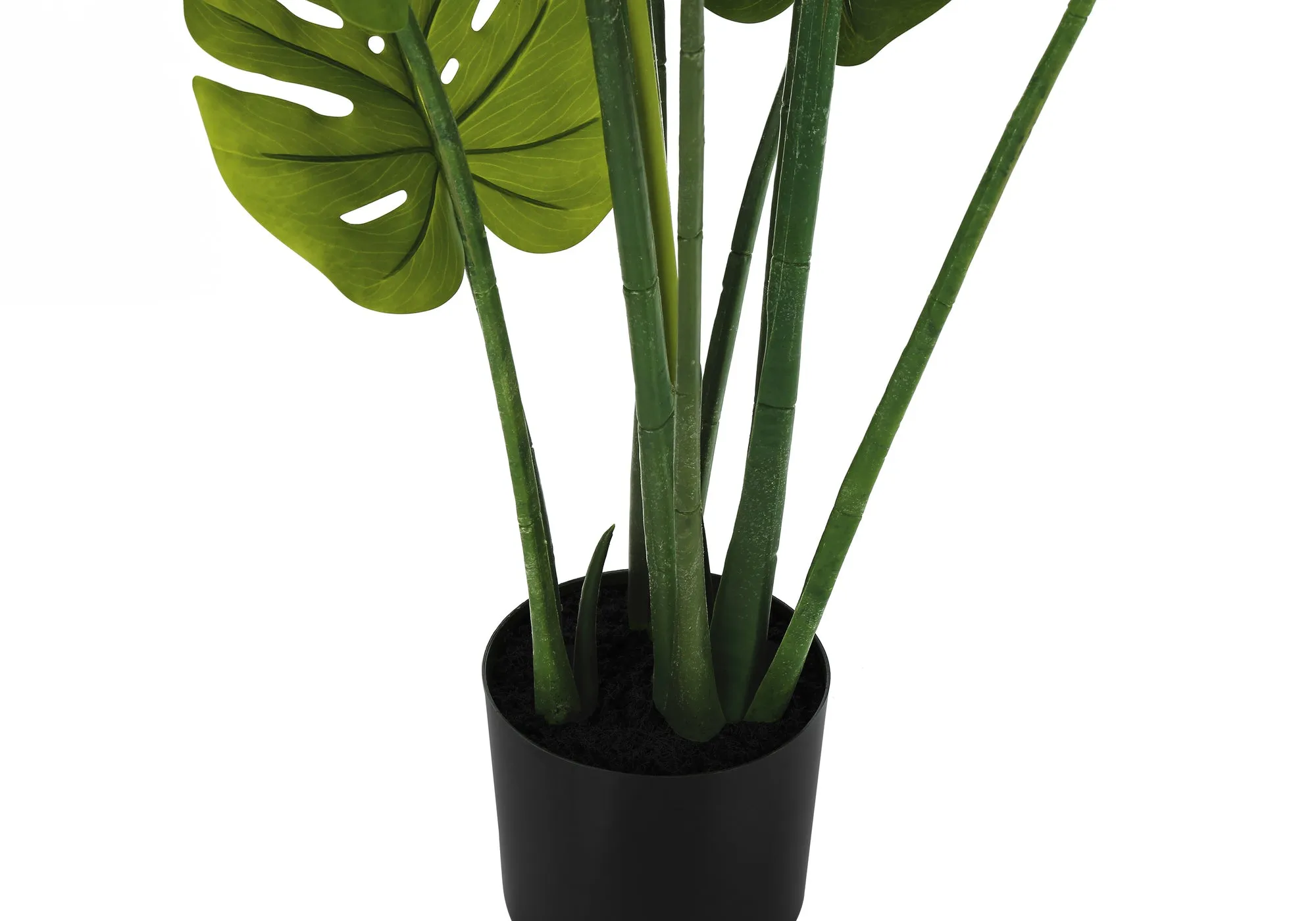 Artificial Plant, 45" Tall, Monstera Tree, Indoor, Faux, Fake, Floor, Greenery, Potted, Real Touch, Decorative, Green Leaves, Black Pot