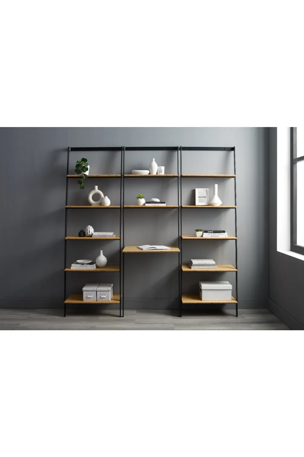 Bamboo Industrial Leaning Shelf | Greenington Santa Cruz
