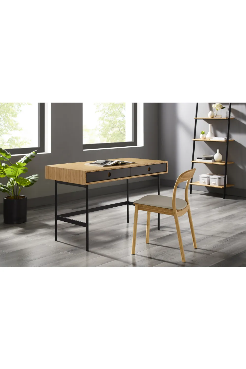 Bamboo Industrial Leaning Shelf | Greenington Santa Cruz