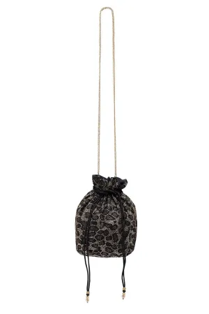 BEADED DRAWSTRING POUCH MULTI