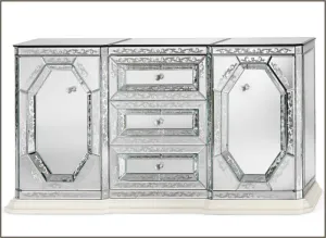 Beautiful Hand-Engraved Venetian Mirrored Sideboard