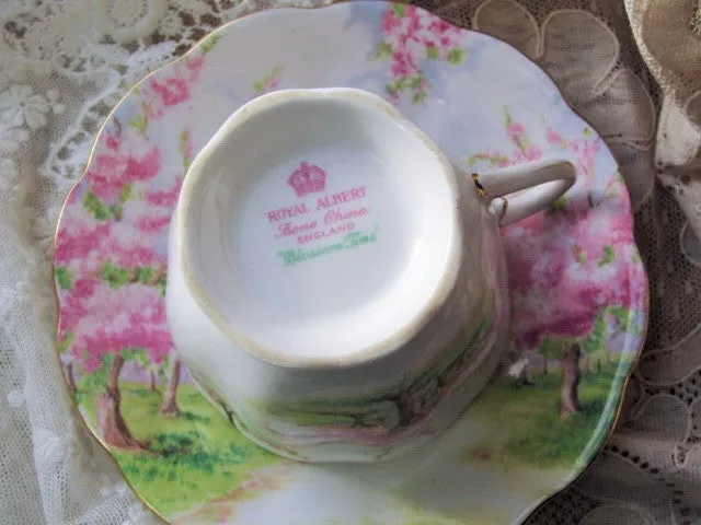 BEAUTIFUL Vintage Tea Cup and Saucer BLOSSOM TIME Royal Albert English Bone China for Bridal Luncheons,Showers, Hostess Gift, Bridesmaid Gift, Weddings,Tea Parties, Brocante