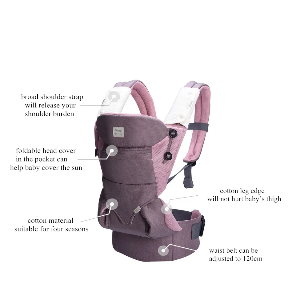Bebamour Baby Carrier Sling 3 in 1 Ergonomic Baby Carrier Backpack for Newborn Breathable and Soft Baby Warp for Infant and Toddlers (Dusty Pink)