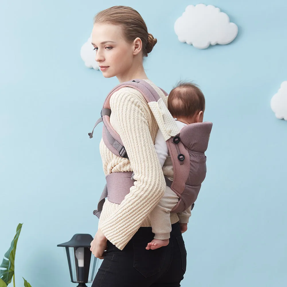 Bebamour Baby Carrier Sling 3 in 1 Ergonomic Baby Carrier Backpack for Newborn Breathable and Soft Baby Warp for Infant and Toddlers (Dusty Pink)