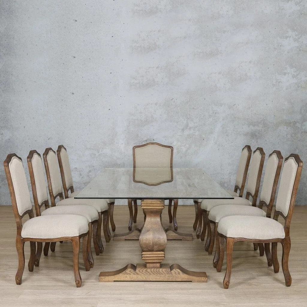 Belmont Glass Top & Duke 10 Seater Dining Set