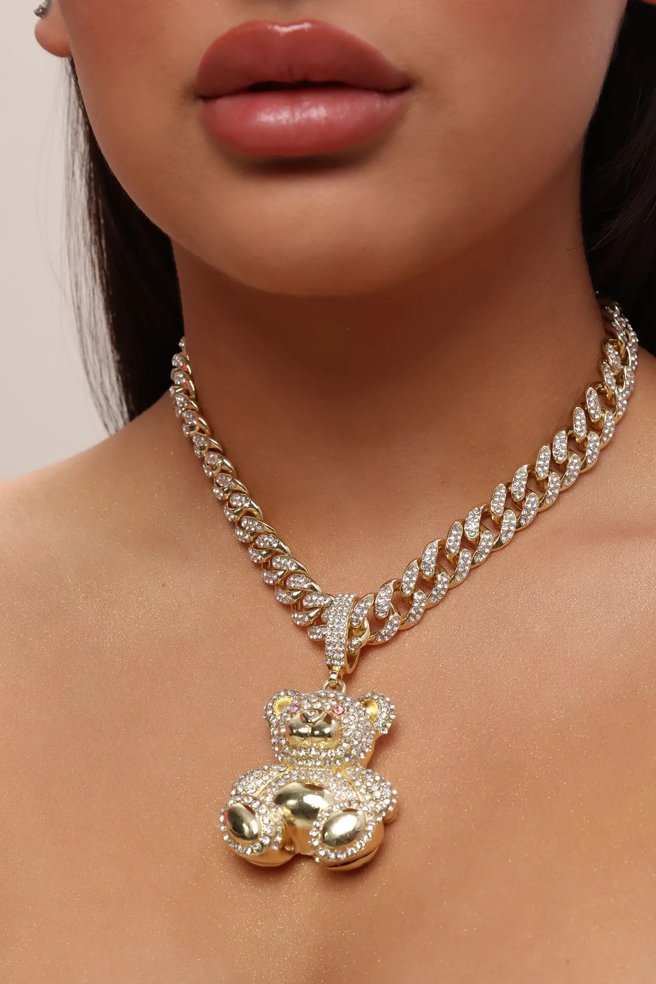 Berry Glamorous Chain Necklace - Gold
