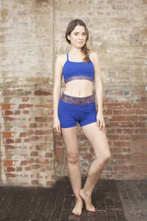 Blue Warm Chakra Yoga Shorts