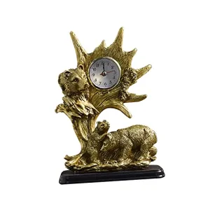 bnf Table Clock Statue Collection Figurine Table Clock for Bedroom Birthday Desk Bear