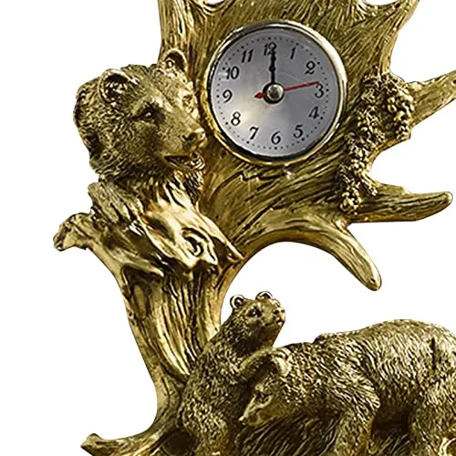 bnf Table Clock Statue Collection Figurine Table Clock for Bedroom Birthday Desk Bear