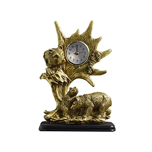 bnf Table Clock Statue Collection Figurine Table Clock for Bedroom Birthday Desk Bear