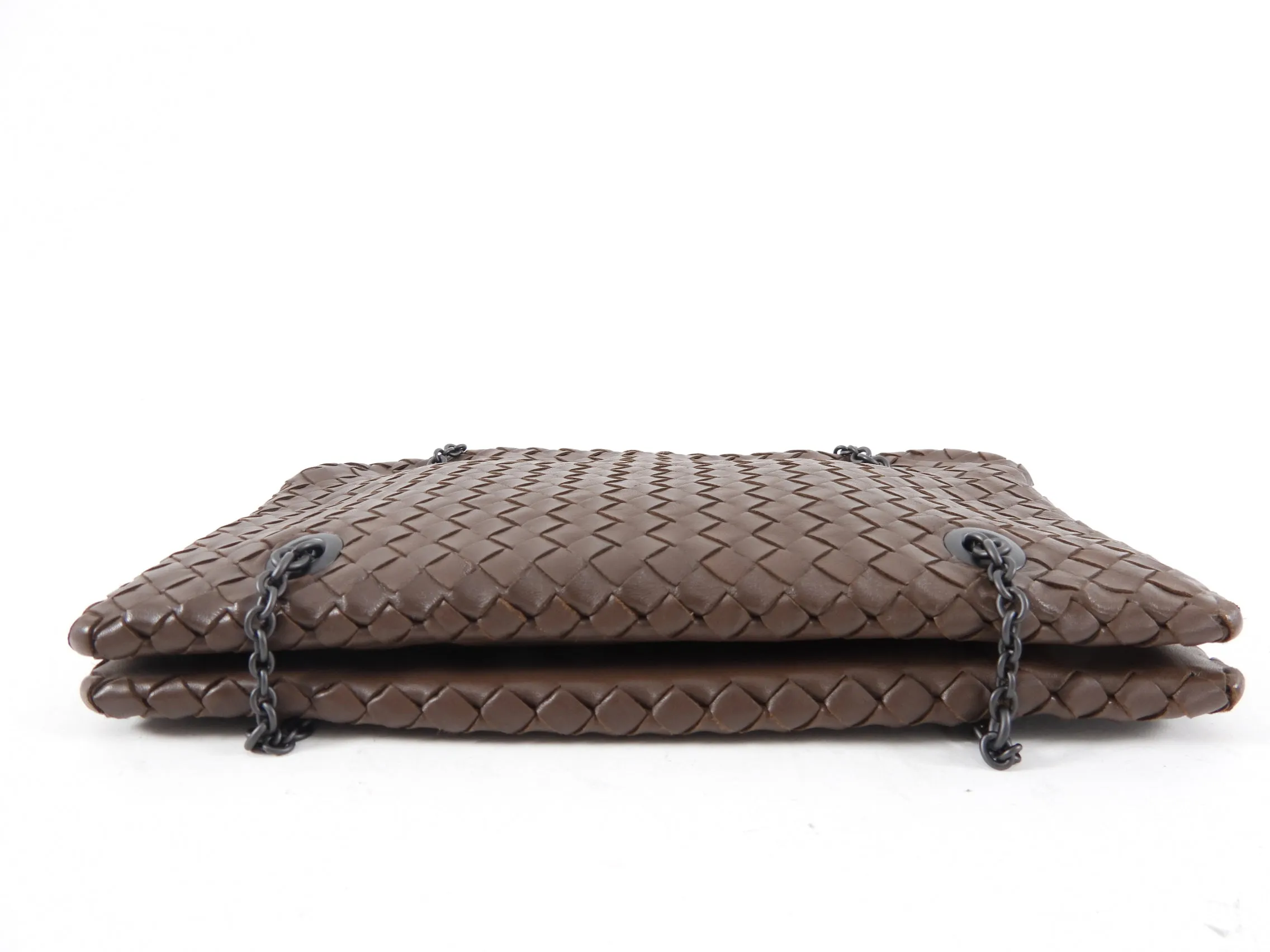 Bottega Veneta Brown Intrecciato Leather Duo Bag