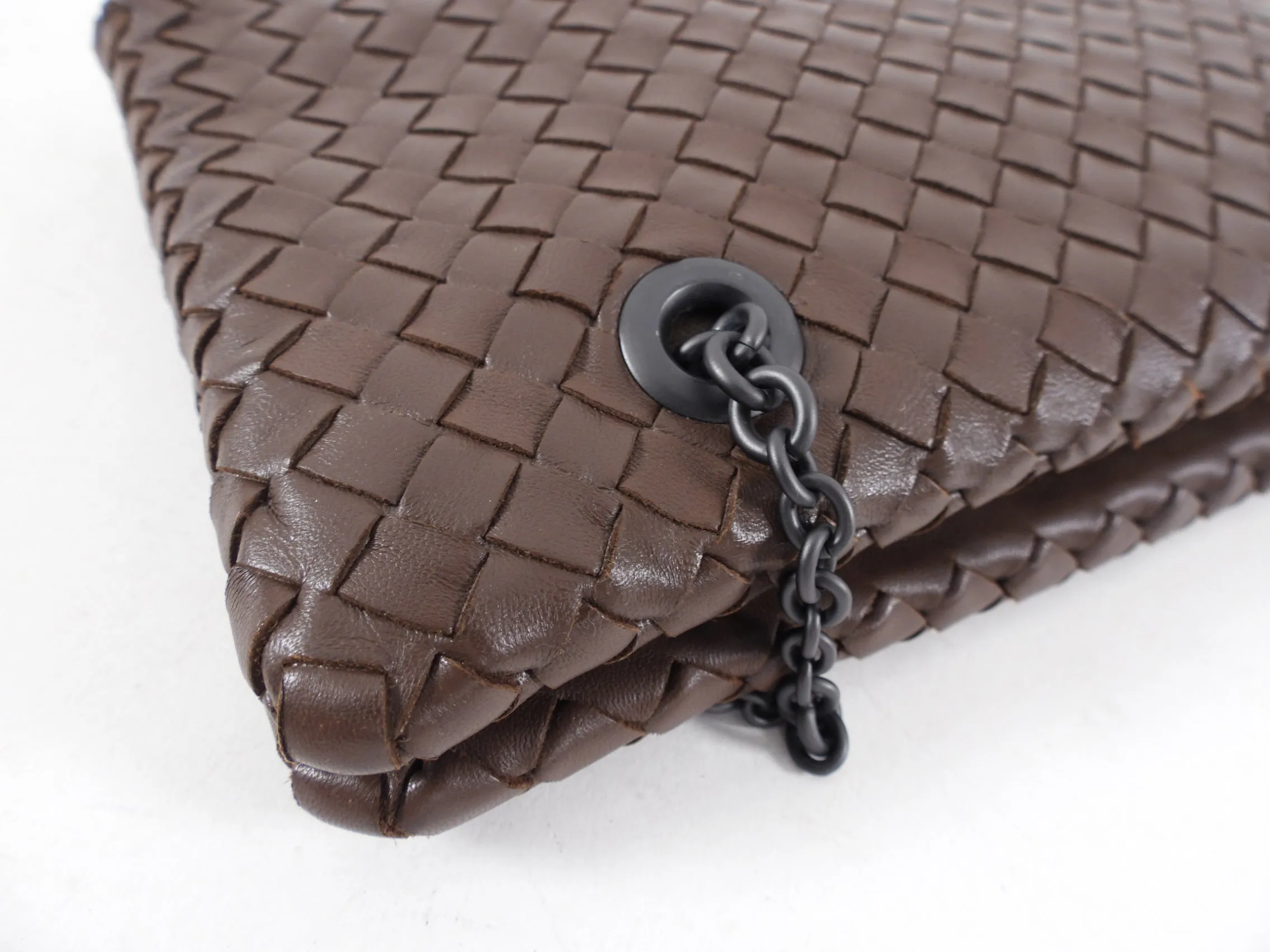 Bottega Veneta Brown Intrecciato Leather Duo Bag