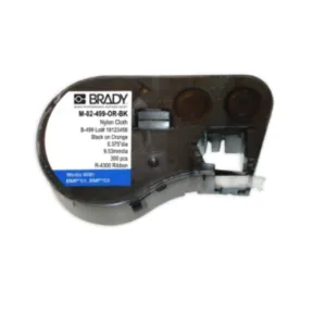 Brady BMP51 / BMP53 Label Maker Cartridge 0.375" Black on Orange M-82-499-0R-BK