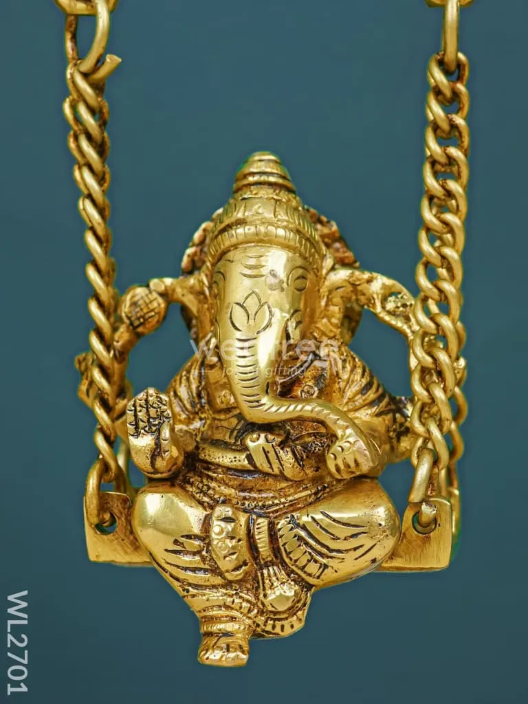 Brass Ganesha on Jhoola - WL2701
