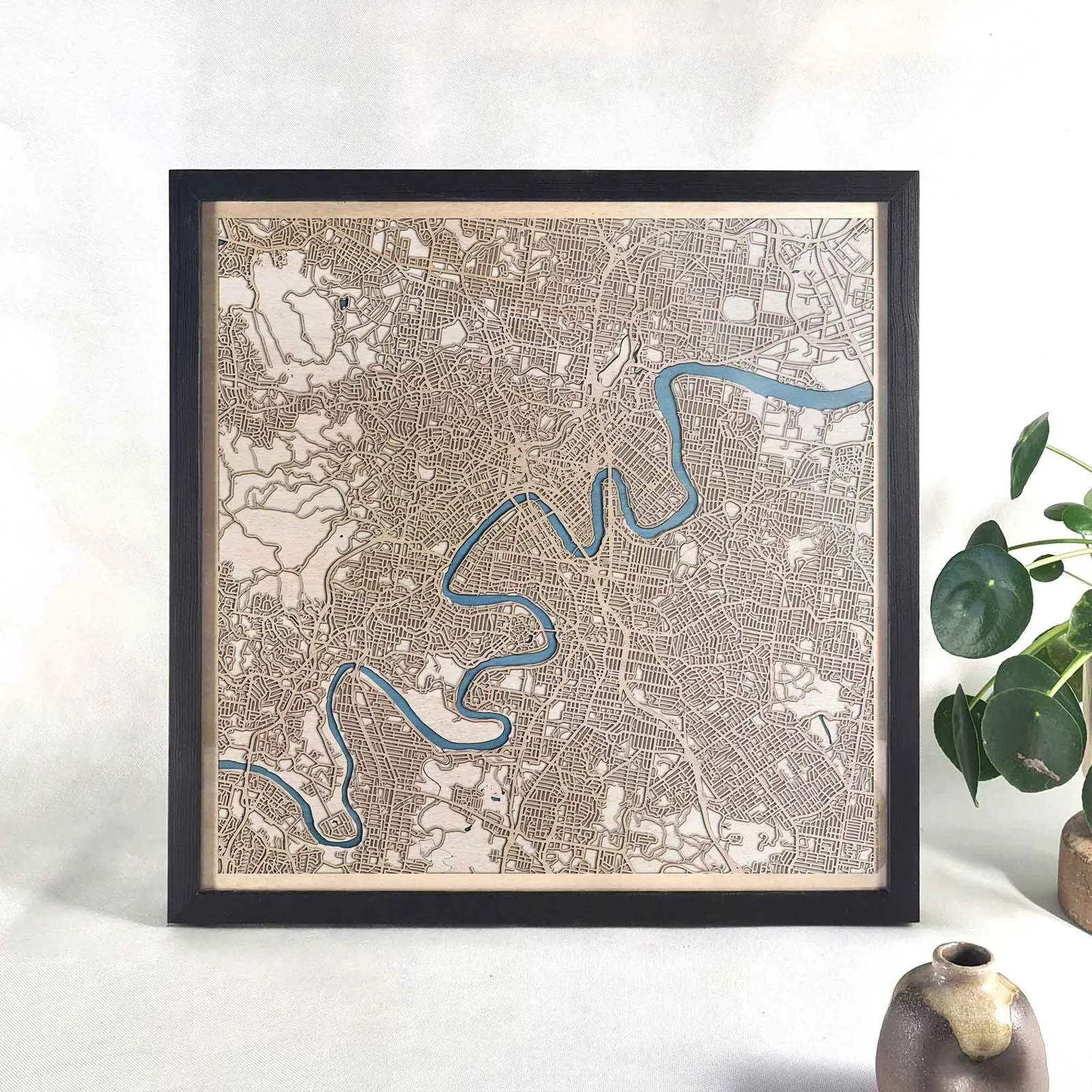 Brisbane Wooden Map