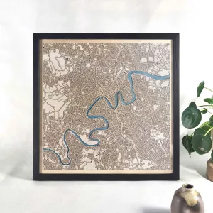 Brisbane Wooden Map