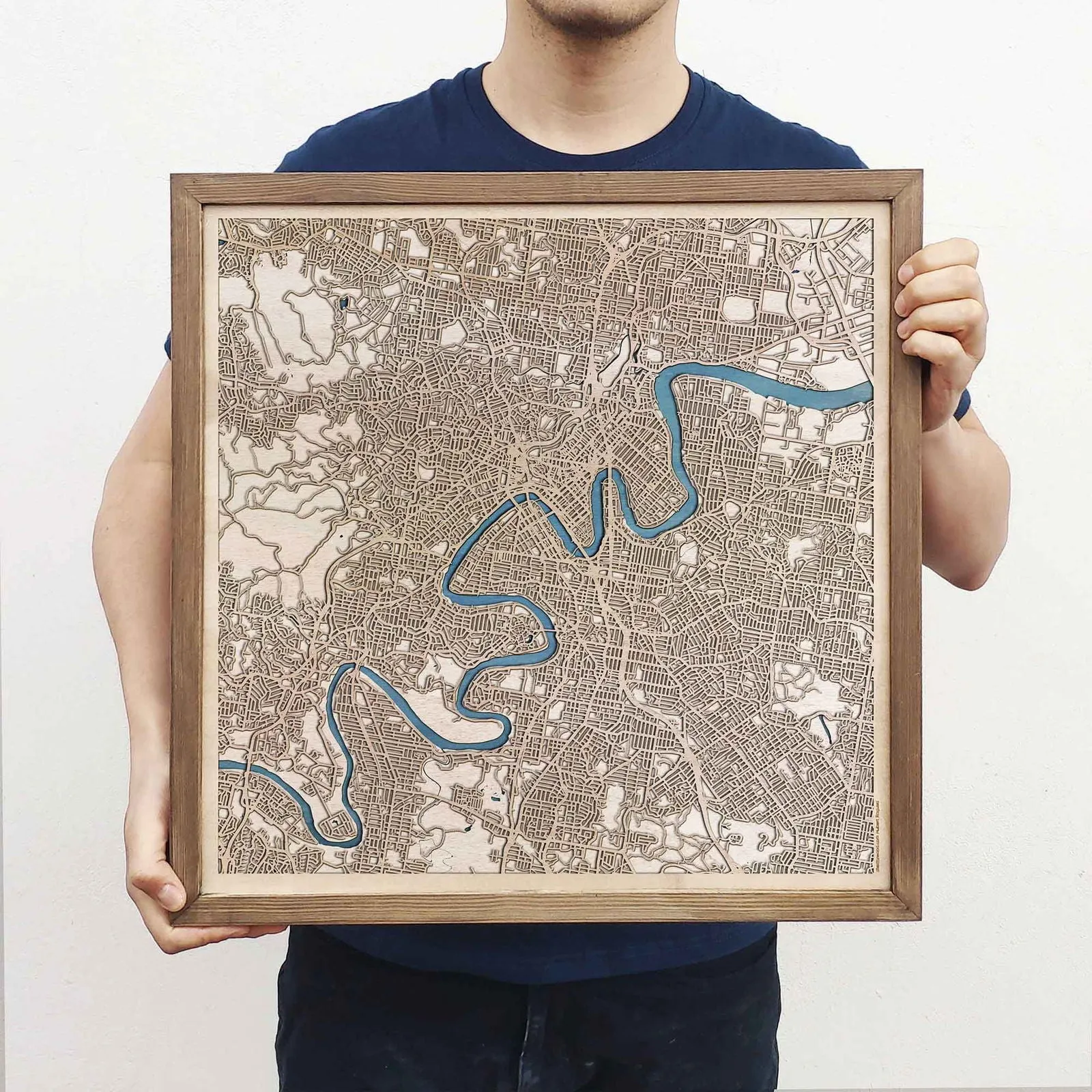 Brisbane Wooden Map
