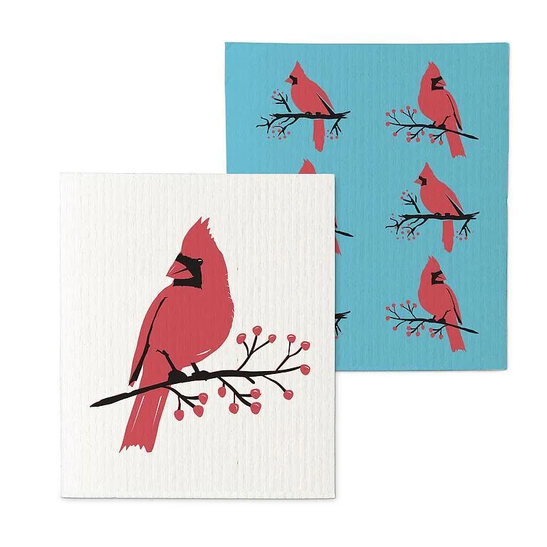 Cardinal on Branch Dishcloths