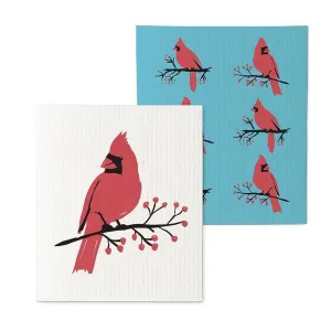 Cardinal on Branch Dishcloths