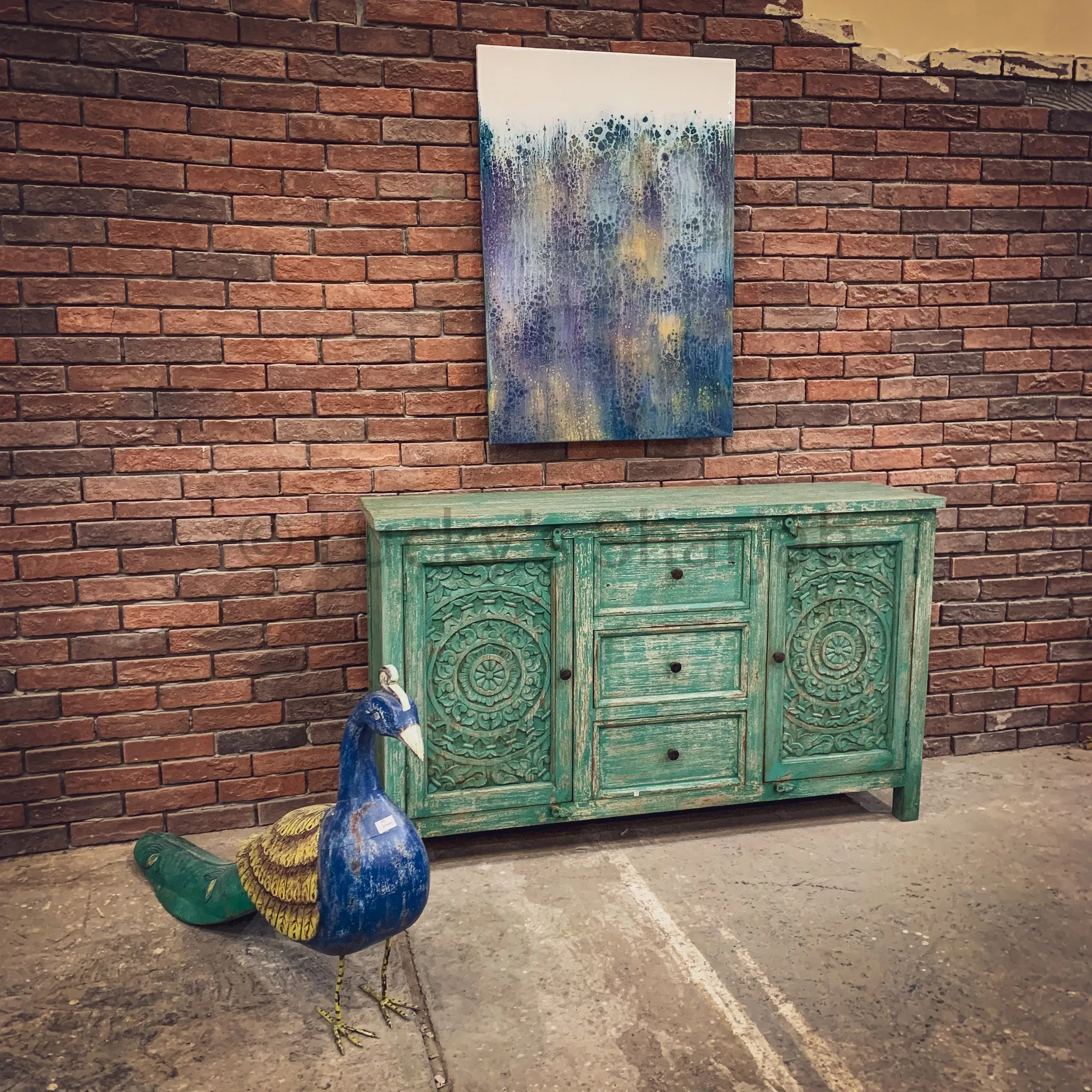 Carved 3 draw 2 door Sideboard