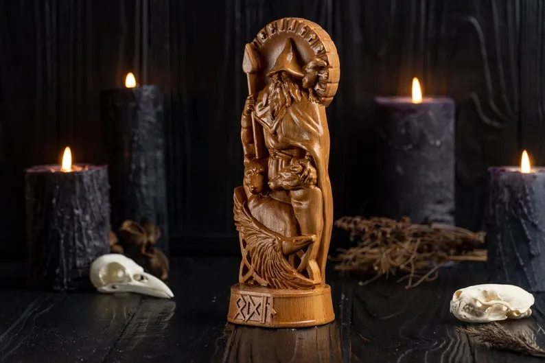 Carved Odin Statue